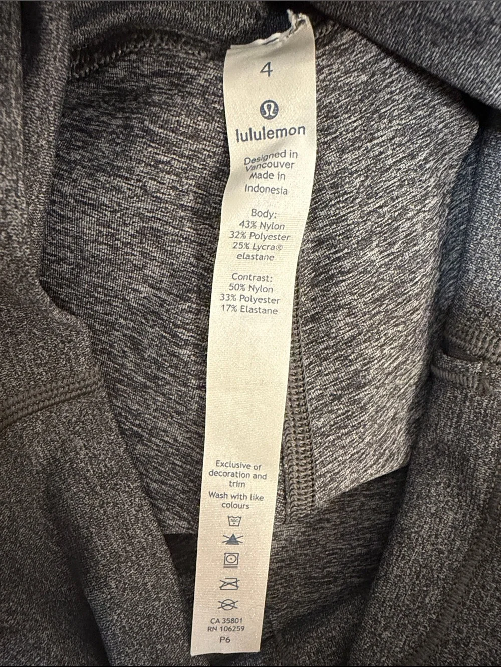 Lululemon Wunder Under Pant Hi-Rise Special Edition Tech Mesh 28 Heathered Black
